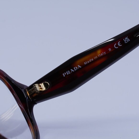 Prada PRB07VD 22A1O1 Eyeglasses Poppy Tortoise/Bordeaux 56mm Square Frame - Picture 8 of 11